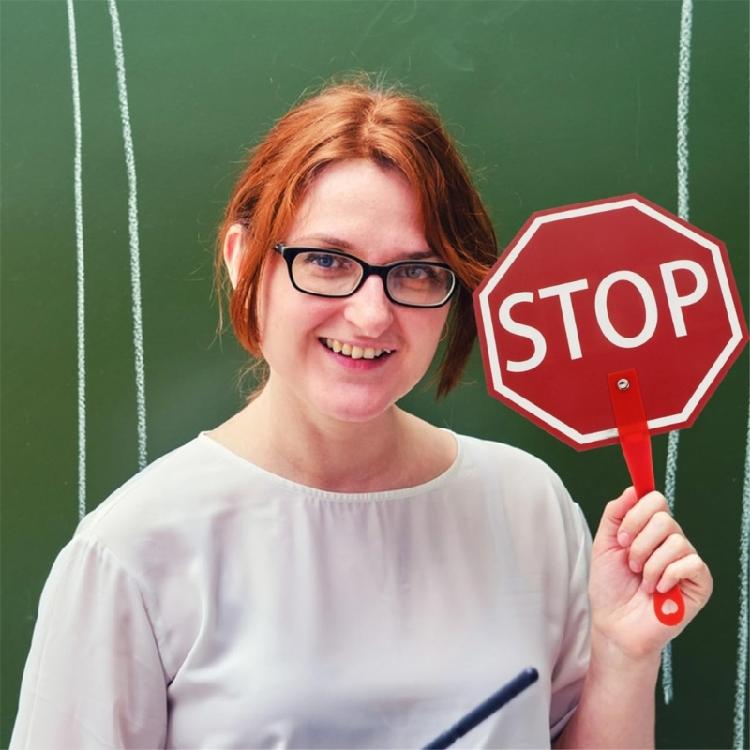 Tragbares doppelseitiges Kunststoff-Go/Stopp-Schild mit Griff Klassenzimmer-Lehrmittel für die frühe Lernförderung