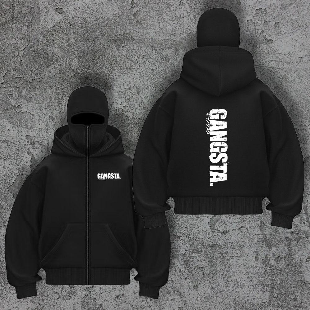 

Мужская повседневная спортивная куртка с принтом букв в стиле Y2K, капюшоном-накидкой и двойным капюшоном на молнии, уличный свитер на молнии S