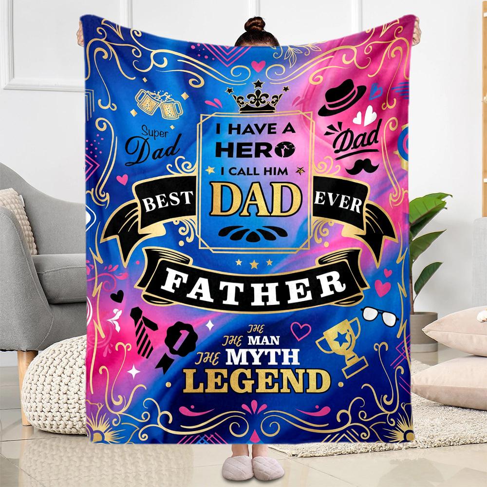 Love Letter To Dad Flannel Blanket-Soft and Suitable for Sofas,Beds,Offices,Travel,All Seasons,Great Gift for Holidays and Birthdays.