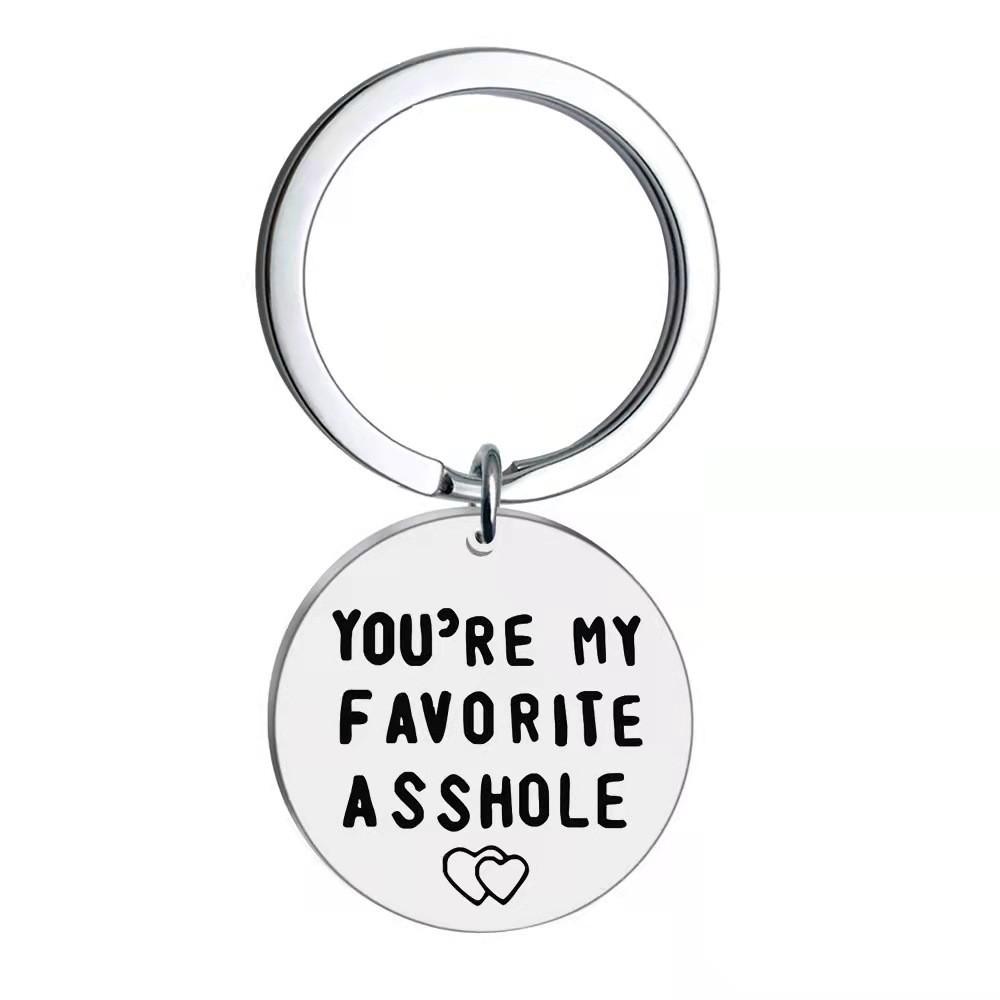 

My Personalized Youre Favorite Asshole Stainless Steel Keychain With Heart And Wings Excellent For Unique Ideas Gift StyleC