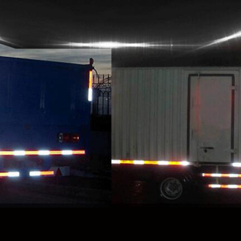 10Pcs Car Truck Reflective Stickers Plastic Safety Tape Bumper Warning Strip Night Light Waterproof Trailer Reflector Sticker