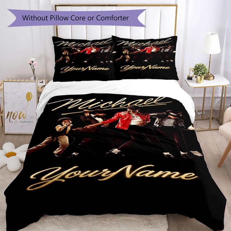 Michael Jackson 202 Customize Your Name Bedding Set Breathable Duvet Cover with Pillowcases Home Decoration Birthday Gift