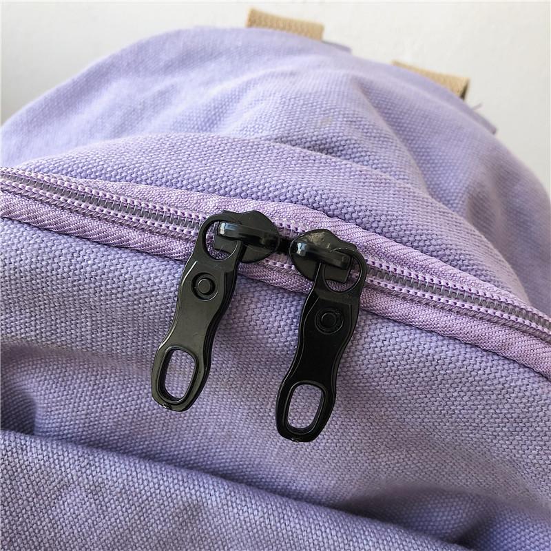 Casual Simple Solid Color Backpack Fashionable Lightweight Versatile Student Backpack Outdoor Travel Backpack