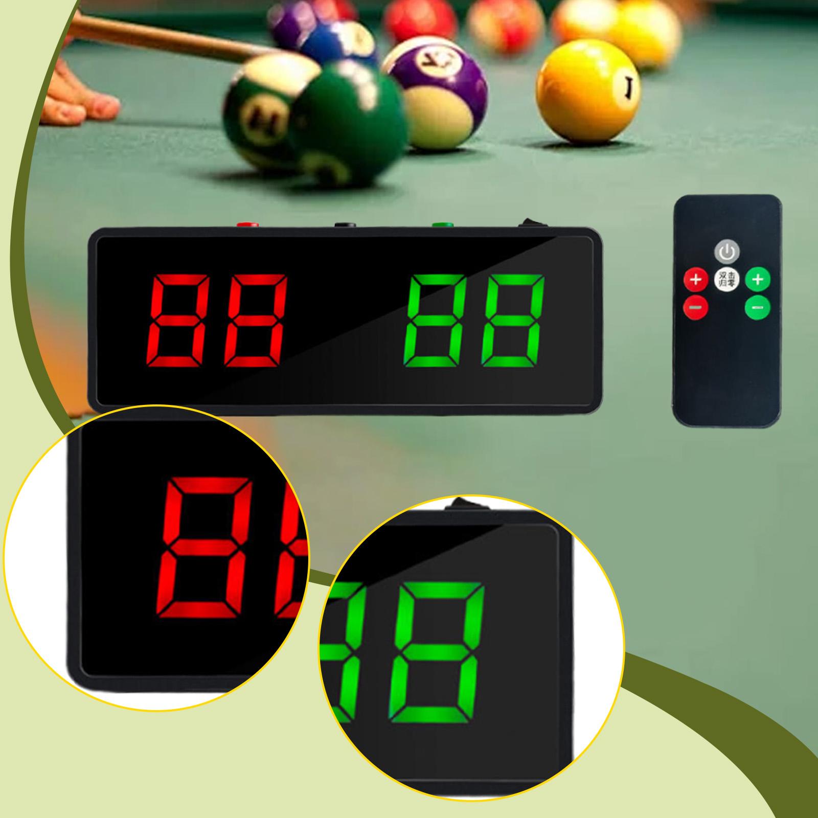 Billiards Electronic Scoreboard Score Keeper Sturdy Multipurpose Lightweight for 26x9.5x3cm Digital Scoreboard with Remote чёрный