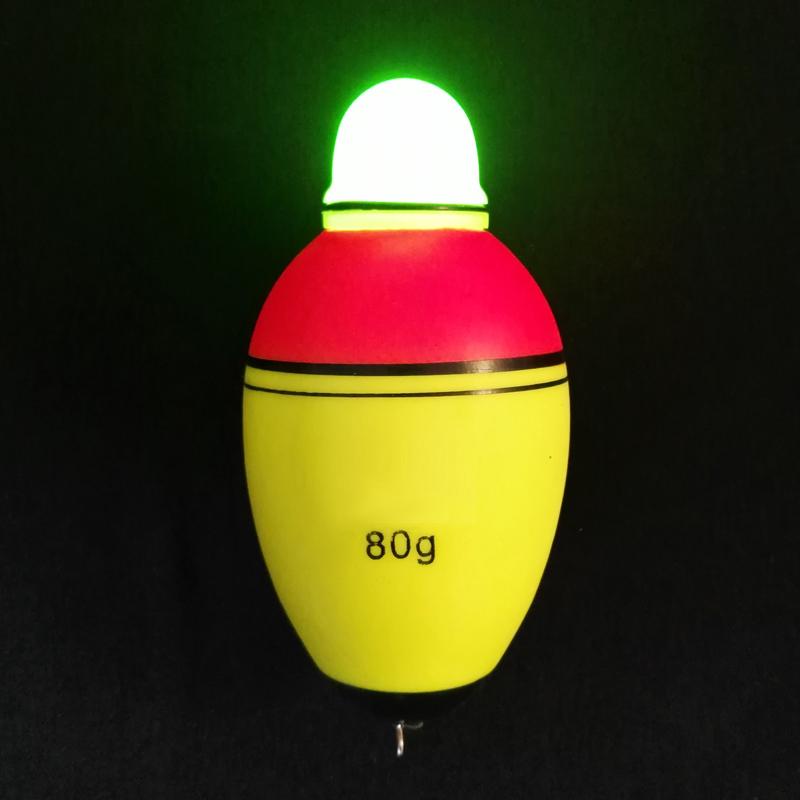 80g 100g Luminous Electronic Led Light Fishing Float Boia Can Change Color Stick Bobber Buoy Glowing Night Fishing Floats Tools
