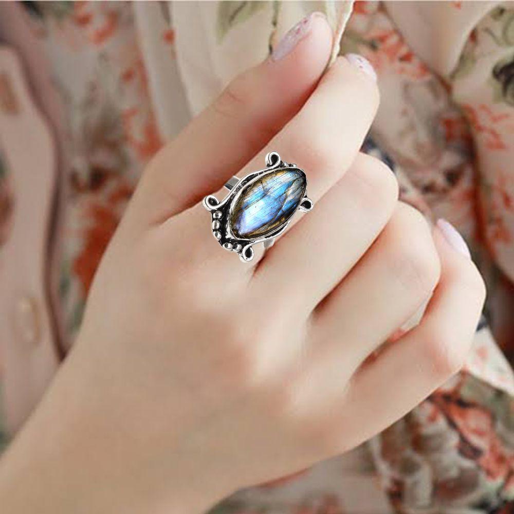 Labradorite Gemstone Handmade Silver Jewelry  "8"