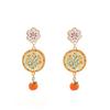 Cute Floral Orange Fruit Pendant Earrings Zinc Alloy Hand-Painted Fashion Jewelry Women