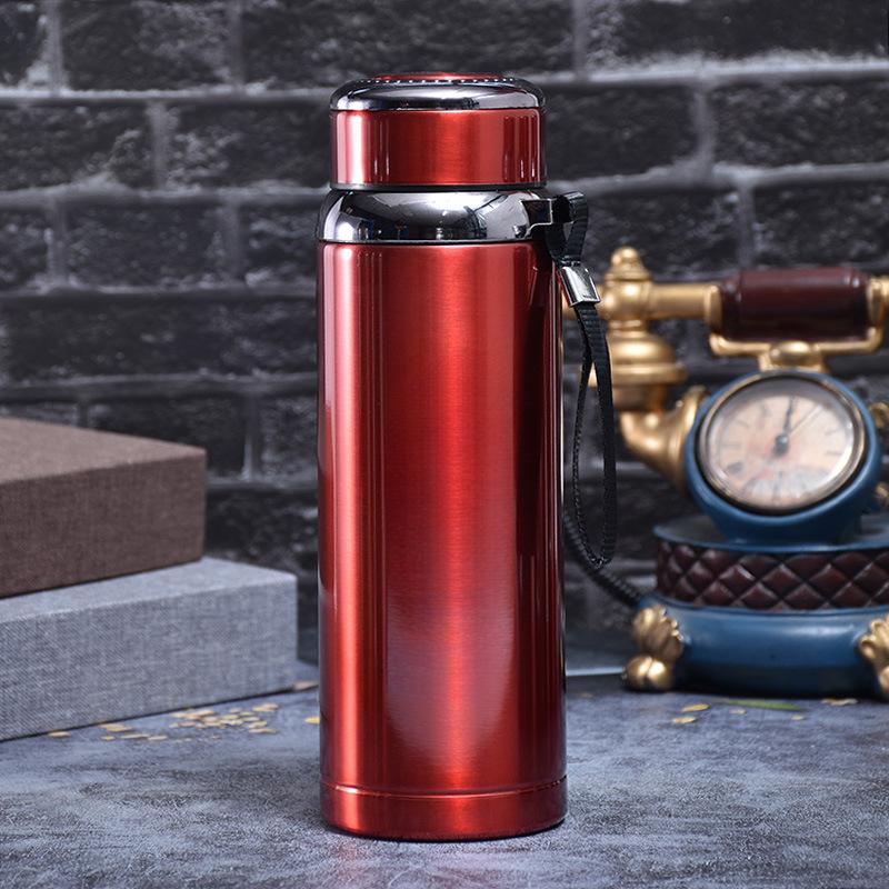 

Термос з нержавіючої сталі 316 для бізнесу Відкритий майданчик Портативна ременя великої ємності Спорт Пляшка для води Подорож Альпінізм 1000ml