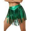 S-XXL Women's Fringed Booty Shorts: High Waist Iridescent Metallic Hot Pants with Tassel for Jazz Rock Dance Performance