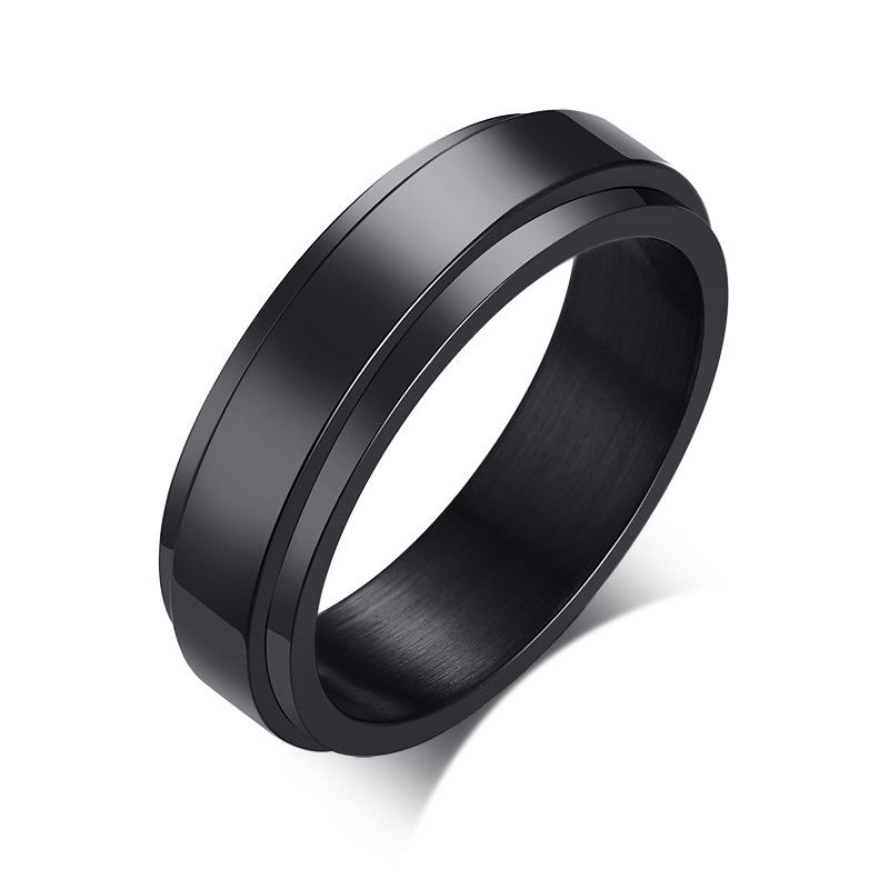 6MM Rotating Stainless Steel Couple Ring Smooth Band for Men Women