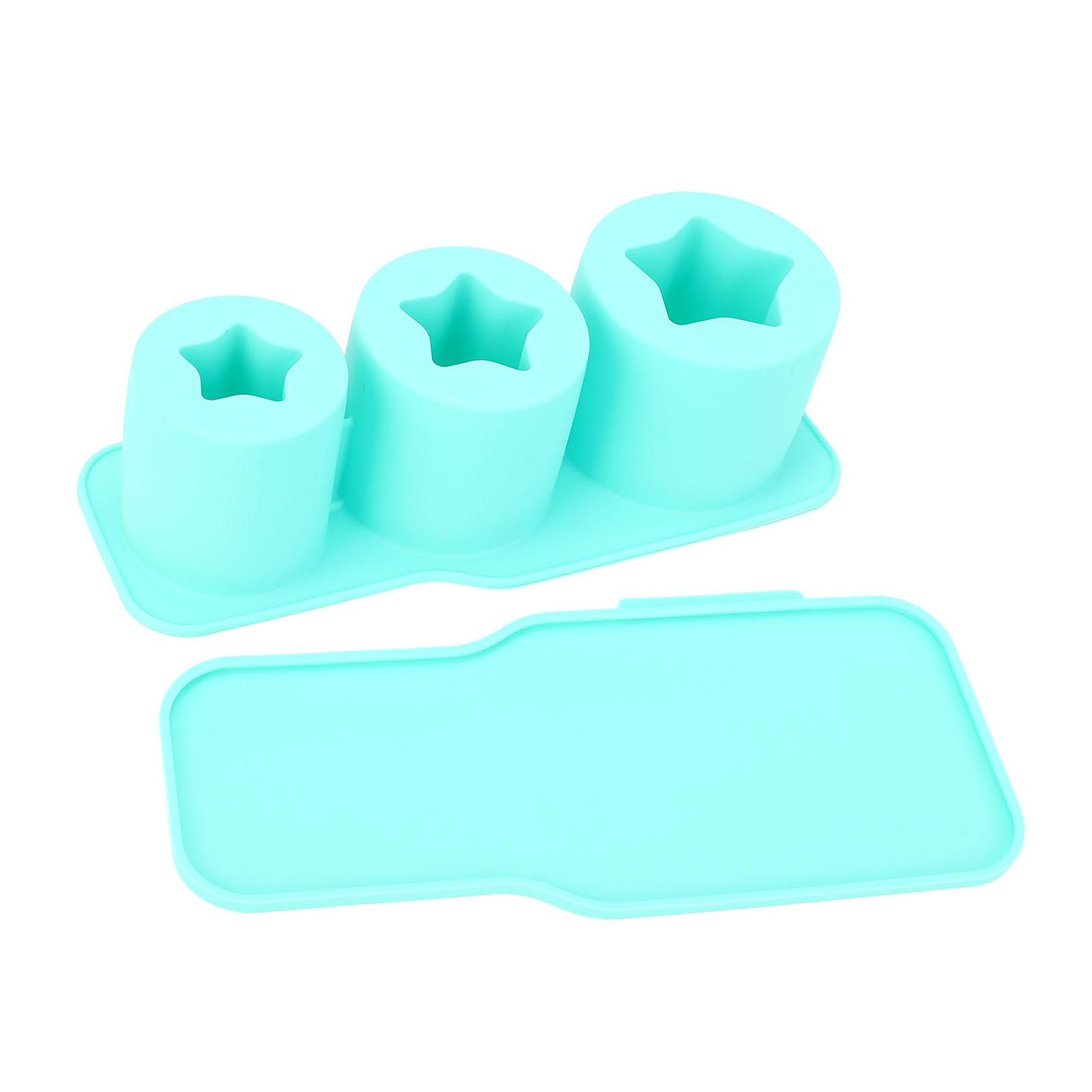 

Silicone Tray for Cup 20 30 40oz 3 Star Shaped Hollow Ice Mold Maker with Lid for