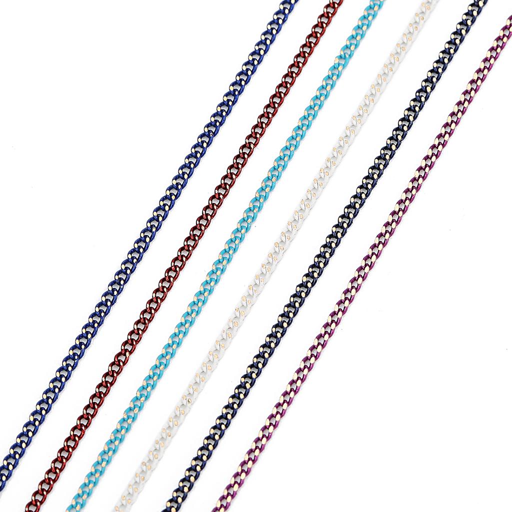 10 yards/Roll Flat Grinding Skin Chains Diy Jewelry Making Connectors Bracelets Necklace Width 1.5 Mm Copper Bulk Chain Finding
