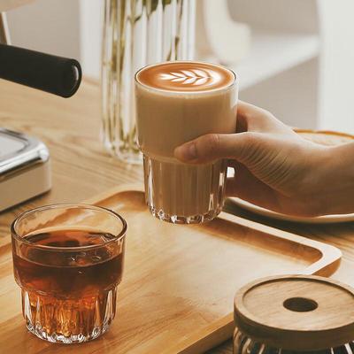Shangqi Retro Stapelbares Glas Kaffeetassen Set