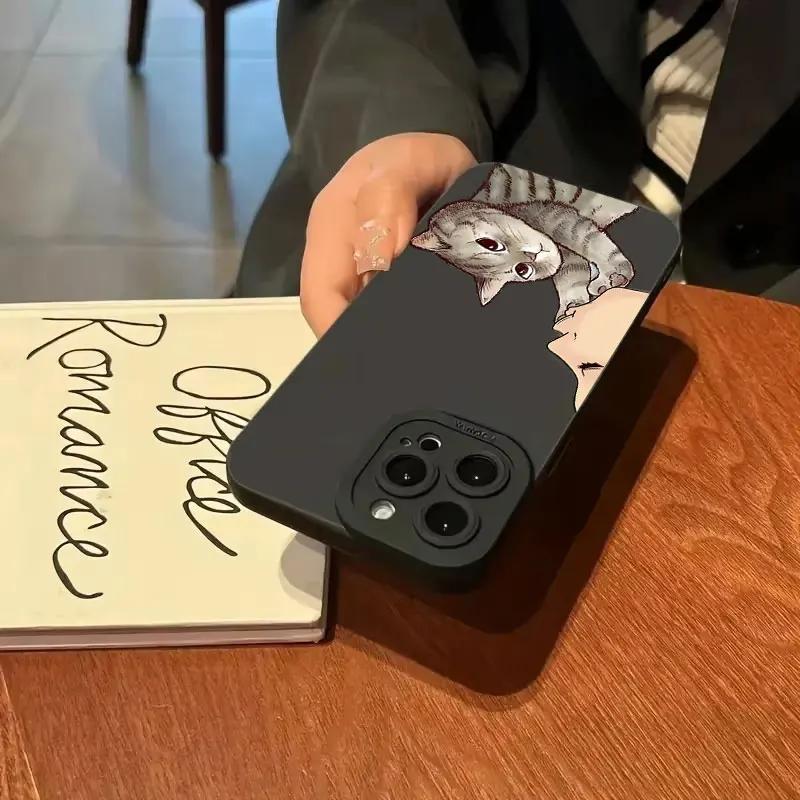 Cat American Short Shorthair Kiss Phone Case for iPhone 16 Cases iPhone 15 14 13 12 Mini 11 Pro Max 16 7 8 Plus XS SE Back Cover