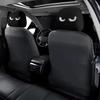 2PCS Funny Slanted Eyes Cartoon Print Car Pillowcase Cover Soft Comfortable Automobile Auto Seat Headrest Washable Fabric