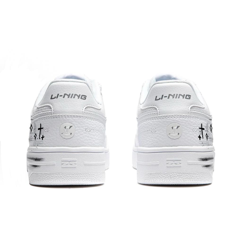 Li Ning Tianji Black White Weightlessness Synthetic Leather Abrasion Resistant Slip Resistant Low top Skateboard Shoes AGCU095-5(Team2030-)