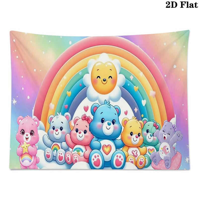 CARE BEARS Wall Tapestry Aesthetic Wall Hanging Printed Fabric Blanket Decorative Tapestries for Bedroom Living Room Home Decor
