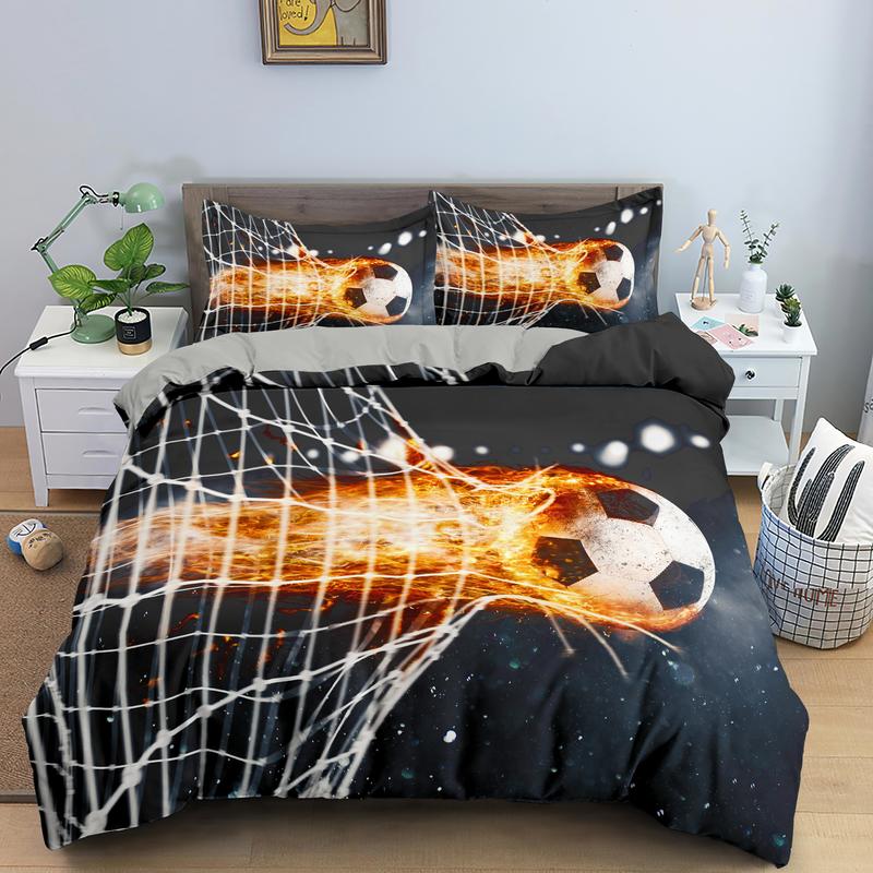 Football Bedding Set Printing Pillowcase Quilt Cover Soccer Duvet Covers  Home Textiles Queen King Size Sport Theme Quilt Cover