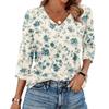Women's V Neck 3/4 Sleeve Tops Casual T Shirts Basic Summer Tees Loose Fit Fall Pullover Tunic