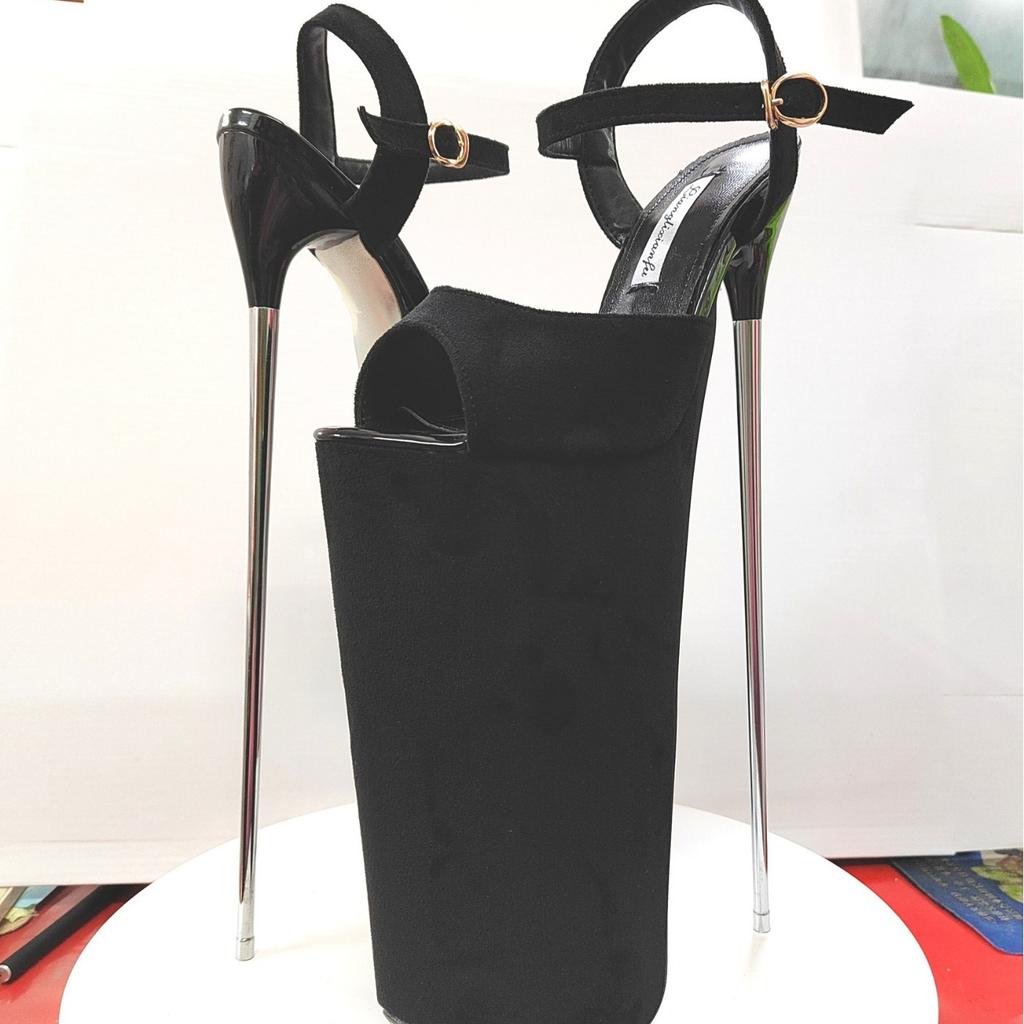 Summer Female Narrow Band 12 Inches Sandals Women Platforms Shoes 30cm Ultra High Thin Heels RED Cosplay Steel Pipe Dance Pumps