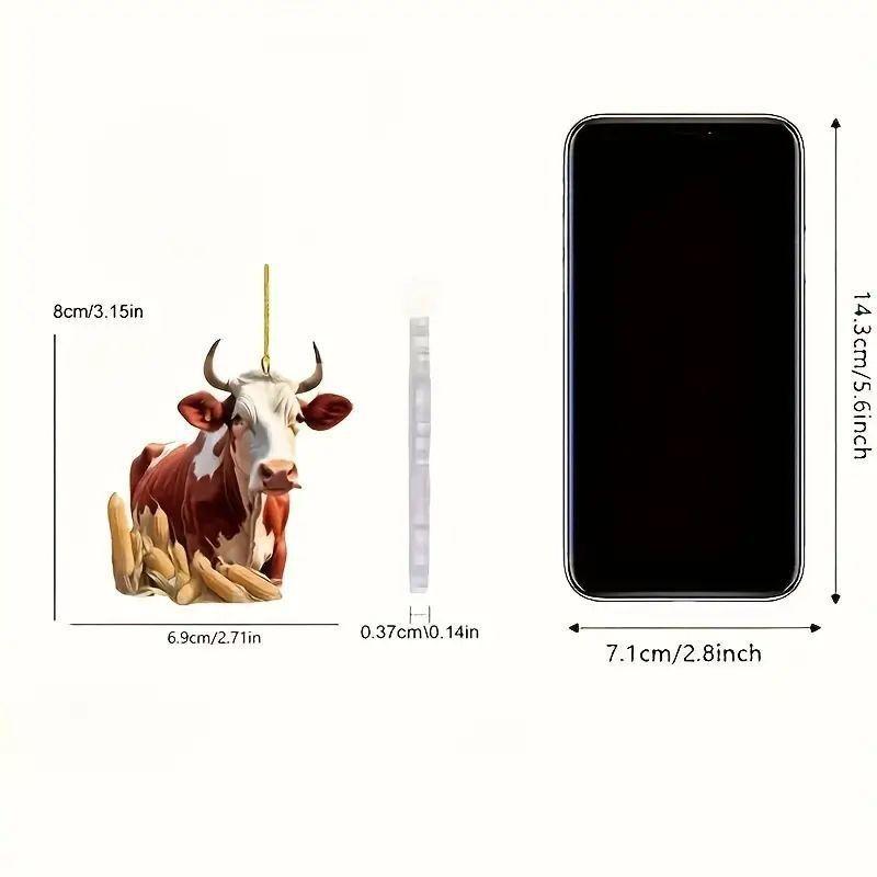 Playful Cow Acrylic Car Hanging Ornament For Bright Christmas Tree And Home Accents