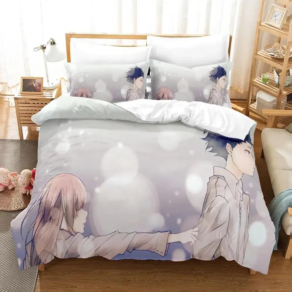 New 3d Print Anime Film A Silent Voice Bedding Set Single Twin Full Queen King Size Bed Set Adult Kid Bedroom Duvet cover Sets