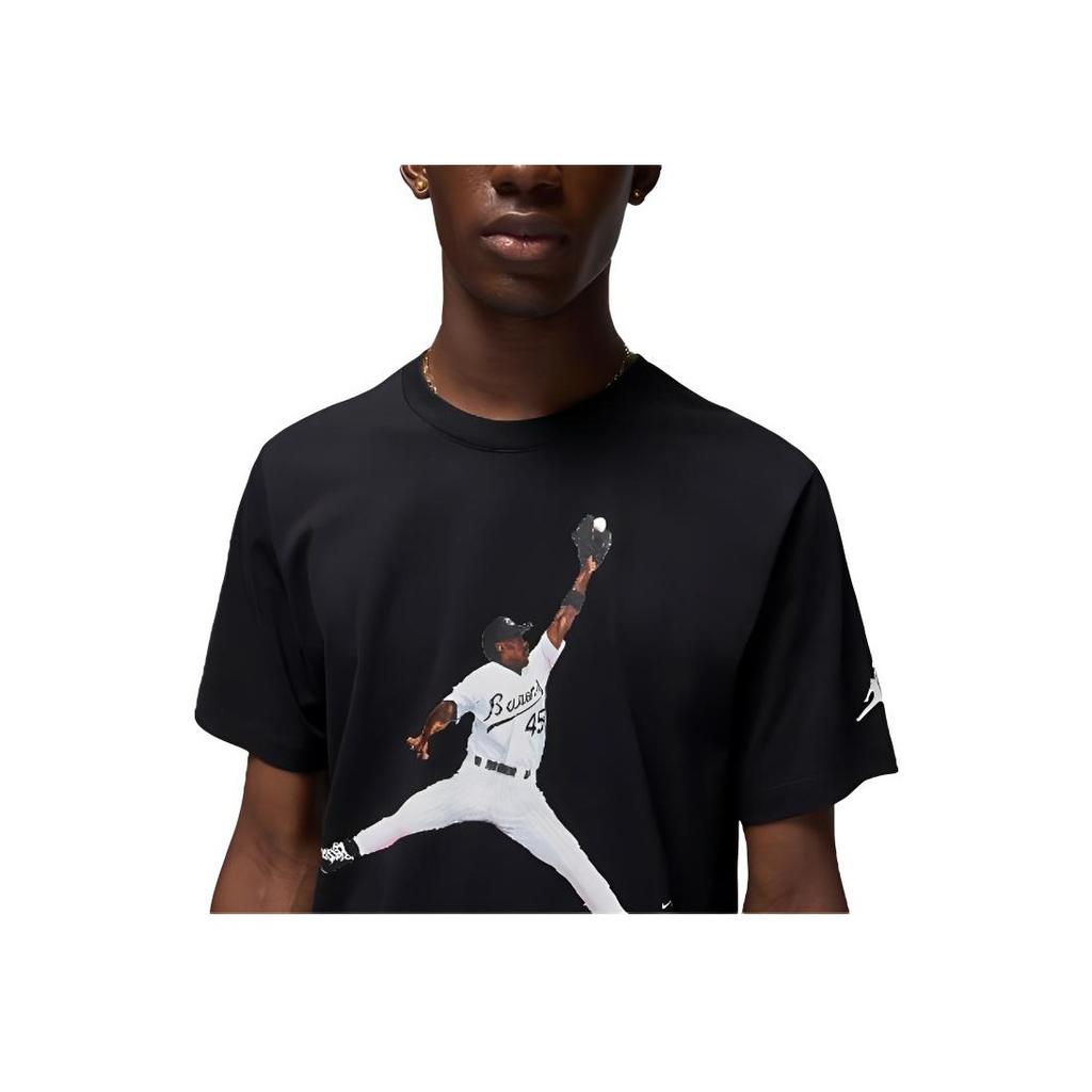 Jordan Flight MVP Letter Number Character Pattern Round Neck Casual Comfortable Short Sleeve T-Shirt Men T-Shirt Black FN5990-010