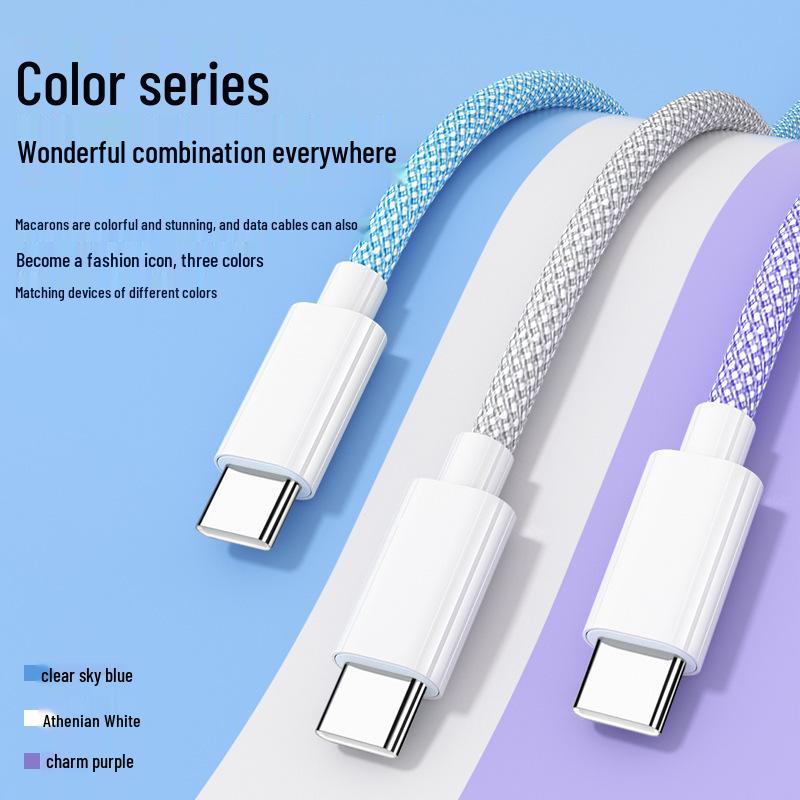High-Quality 66W Braided Data Cable for Apple, Huawei, Xiaomi - 15PD20W Fast Charging Compatible