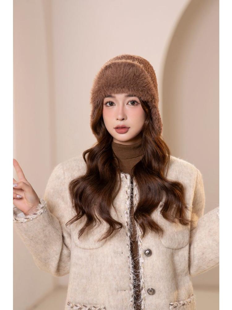 Hat Women's Winter New Thickened Warm Imitation Fur Fashion Lei Feng Hat Ear Hat Snow Hat