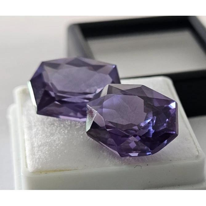 Certified Alexandrite Color Change Fancy Cut 23-24 Ct Pair Fabulous Gemstone