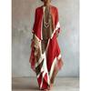Women Abstract Print 2‑Piece Outfit Irregular Cape Tops Wide Leg Pants Set Loose Casual Ladies Two Piece Tracksuit