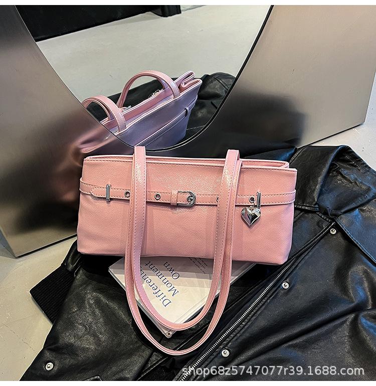 2025 New Bag Women's Senmeng Trendy Fashion Texture One-shoulder Armpit Bag Spring Casual Commuter Small Square Bag