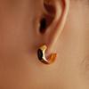 Today'S Unique Niche White Shell Black Agate Stud Earrings, High-End Fashion And Simple Temperament Earrings