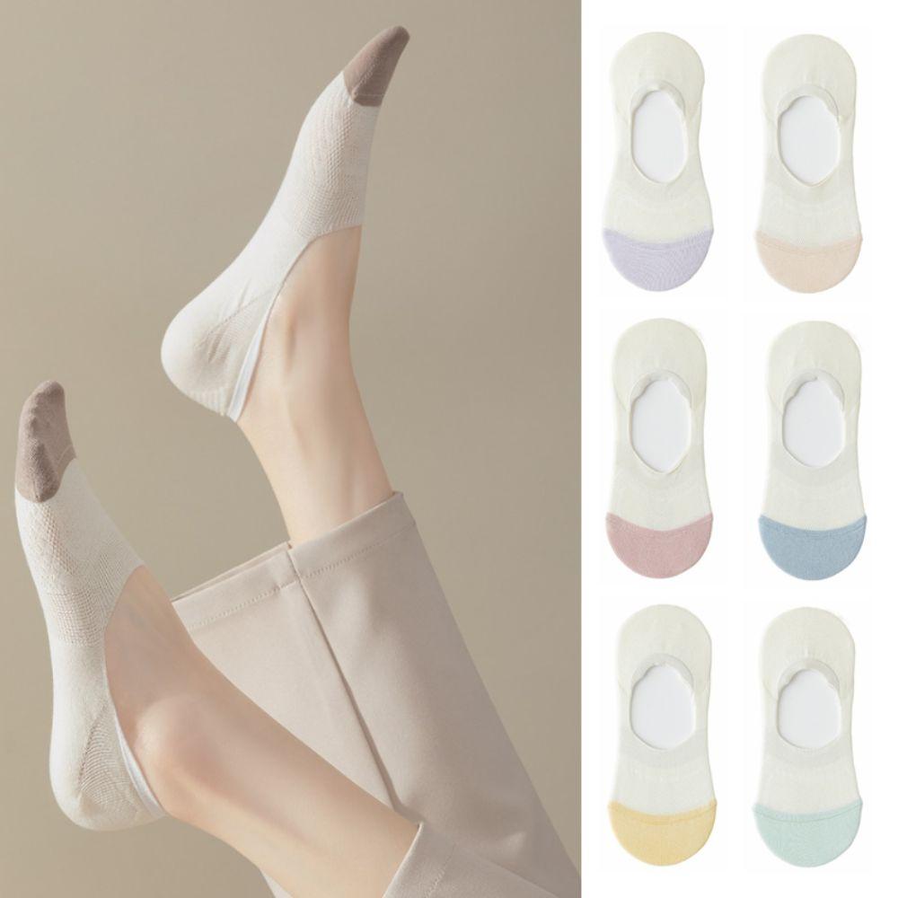 7Pairs Low Cut Short Invisible Socks Non-slip Summer Socks Women Mesh Boat Socks  Sports