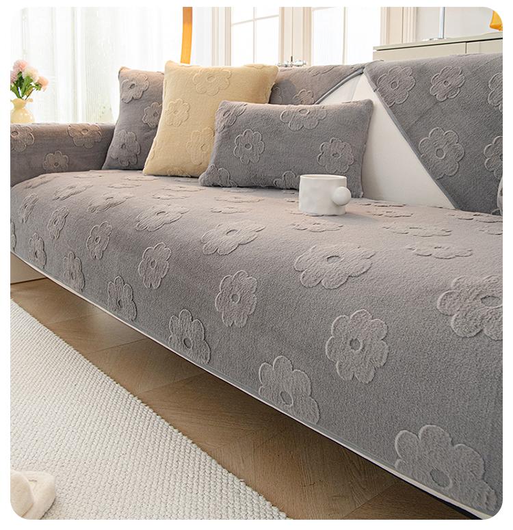 

Короткая плюшевая жаккардовая L-образная подушка для дивана, пылезащитный коврик для гостиной, домашнего дивана, противоскользящий зимний диван, полотенце, наволочка 70X70cm 1pcs