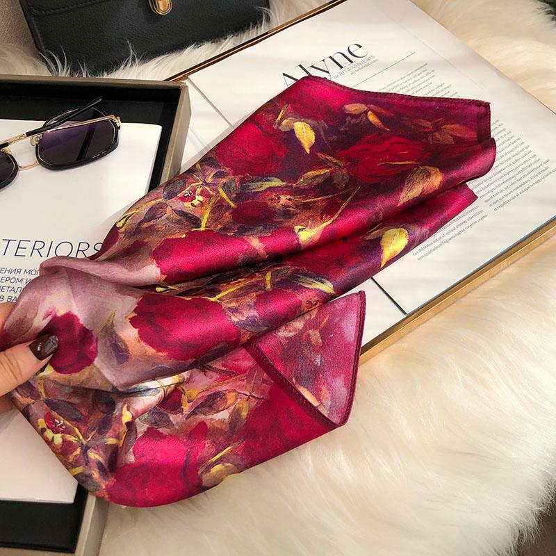 Angra red silk scarf small square scarf female versatile 111 mulberry silk spring and autumn foreign style send mother small scarf