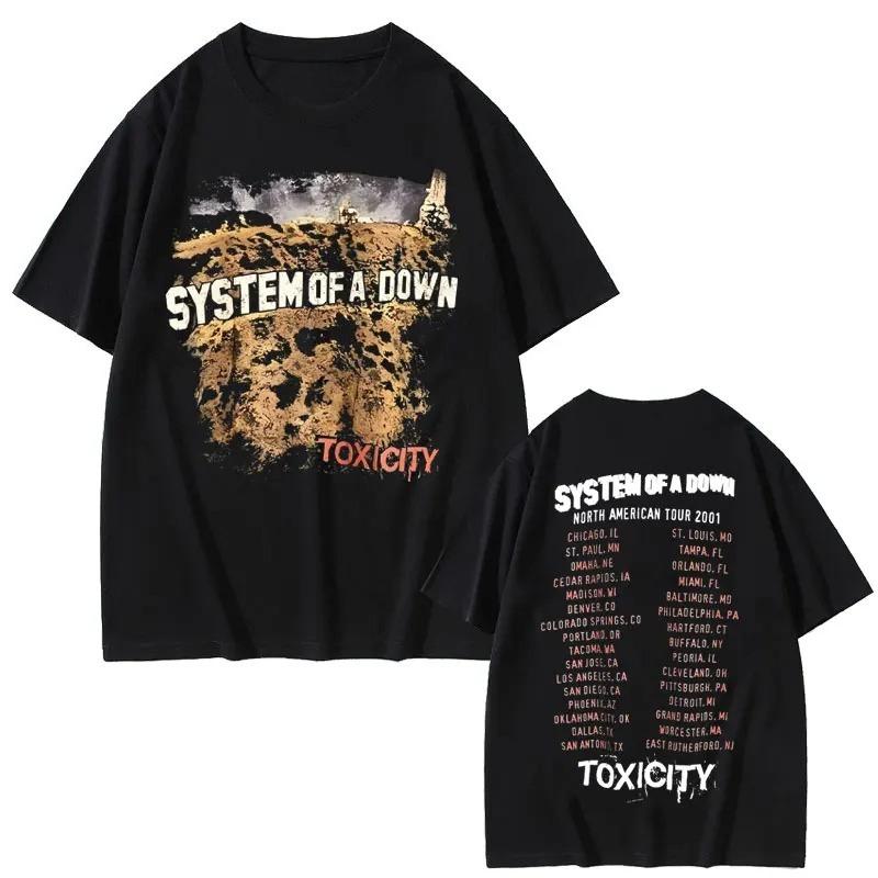 

Летняя Мода 2026 Футболка Винтажная Рок-группа System of A Down Футболка Тур Toxicity Мужчины Женщины Готические Панк-Рок Футболки Хип-Хоп Оверсайз Футболки 4XL