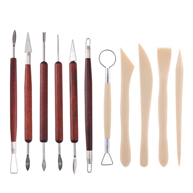 15-Piece Pottery & Clay Carving Tool Set for DIY Sculpting and Modeling
