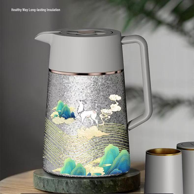 Titanium-Coated Insulated Teapot & Bottle Gift Set for Home or Travel