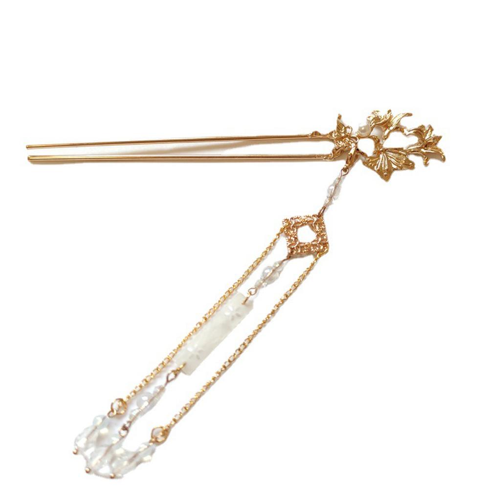 Headdress Chinese Fashion Butterfly Bridal Tassel Plate Hair Fork Flower Hair Sticks Tassel Hairpin