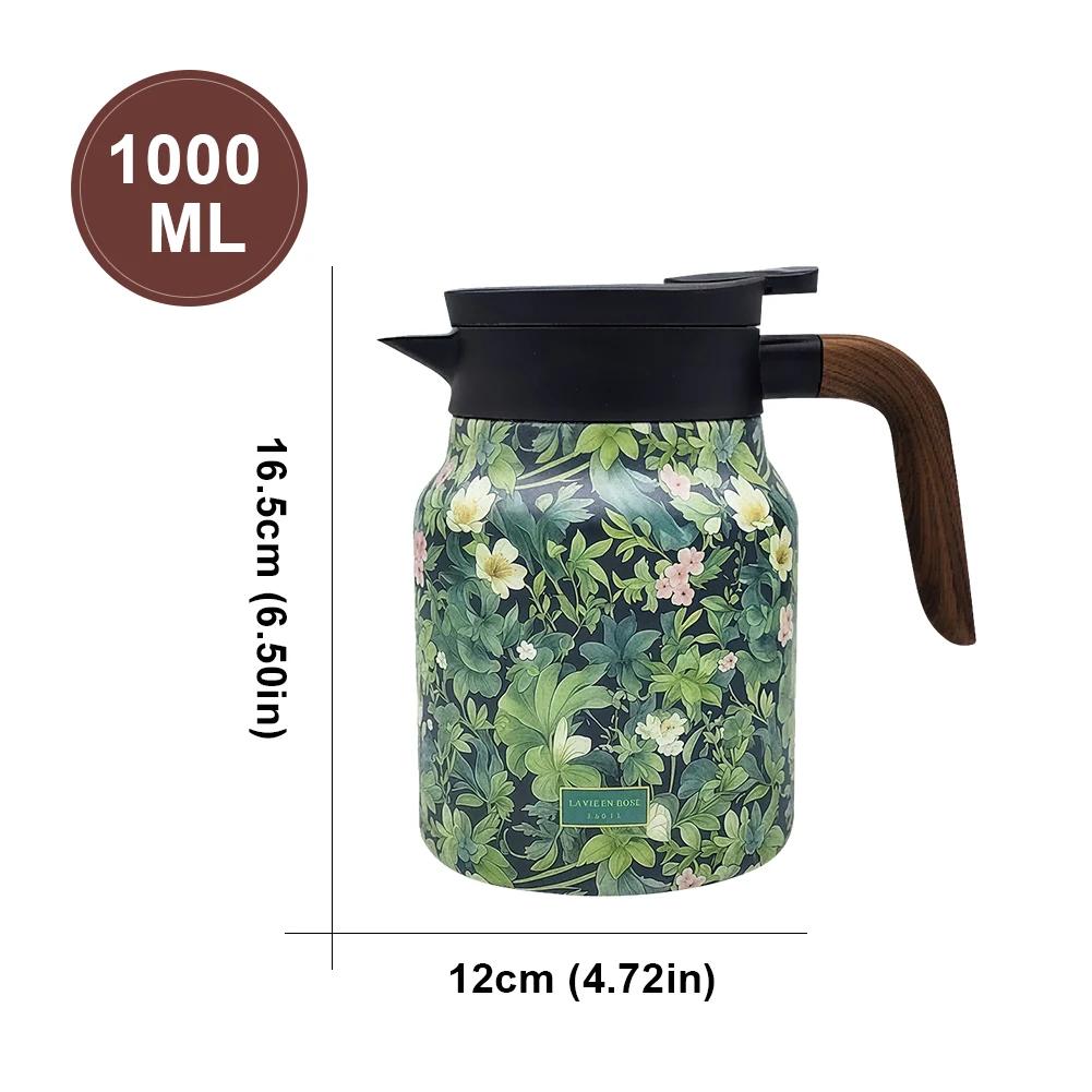 1000ml Květinová konvice na čaj Nerezové konvice na čaj Izolované konvice na čaj Konvice s cedníkem na čaj Láhev na vodu Na horké nápoje Do kuchyně