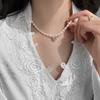 Three-Dimensional Love Freshwater Pearl Necklace Women'S Collarbone Chain Temperament Design Sense Neck Chain Fashion Commuting