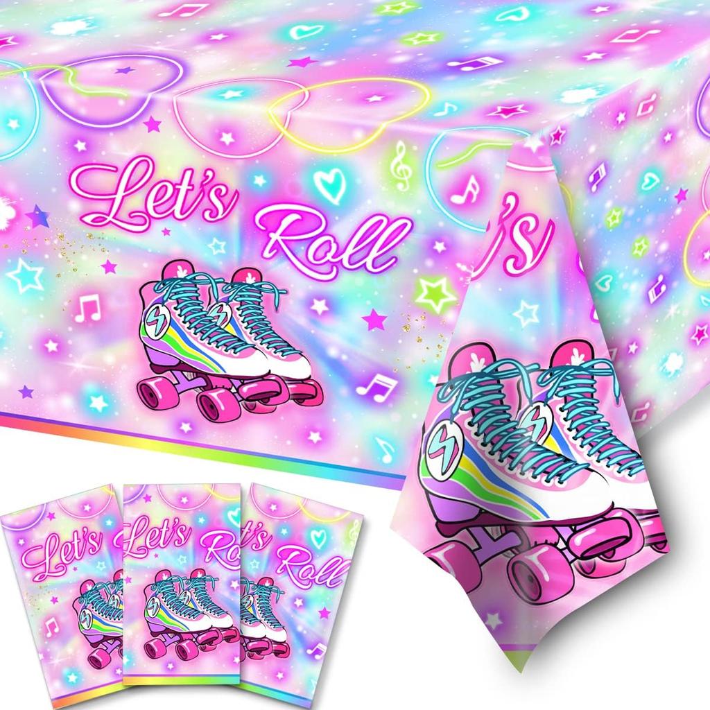 3pcs Fairy Party Tablecloth Decorations Fairy Birthday Party Supplies Table Cover Floral Flower Fairies Enchanted Wonderland Forest Garden Disposable