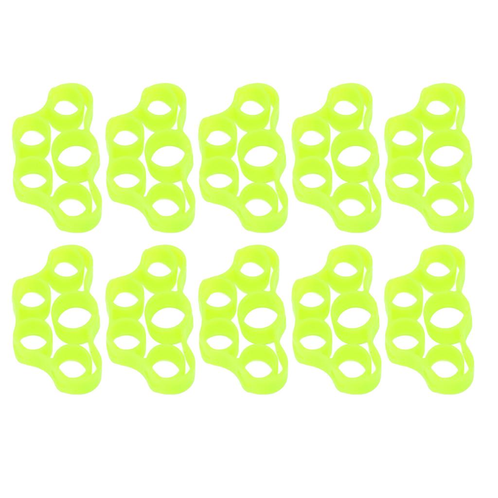 10Pcs Finger Exerciser 6.6LB Green Soft Flexible Silicone Portable Skin Friendly Finger Stretcher