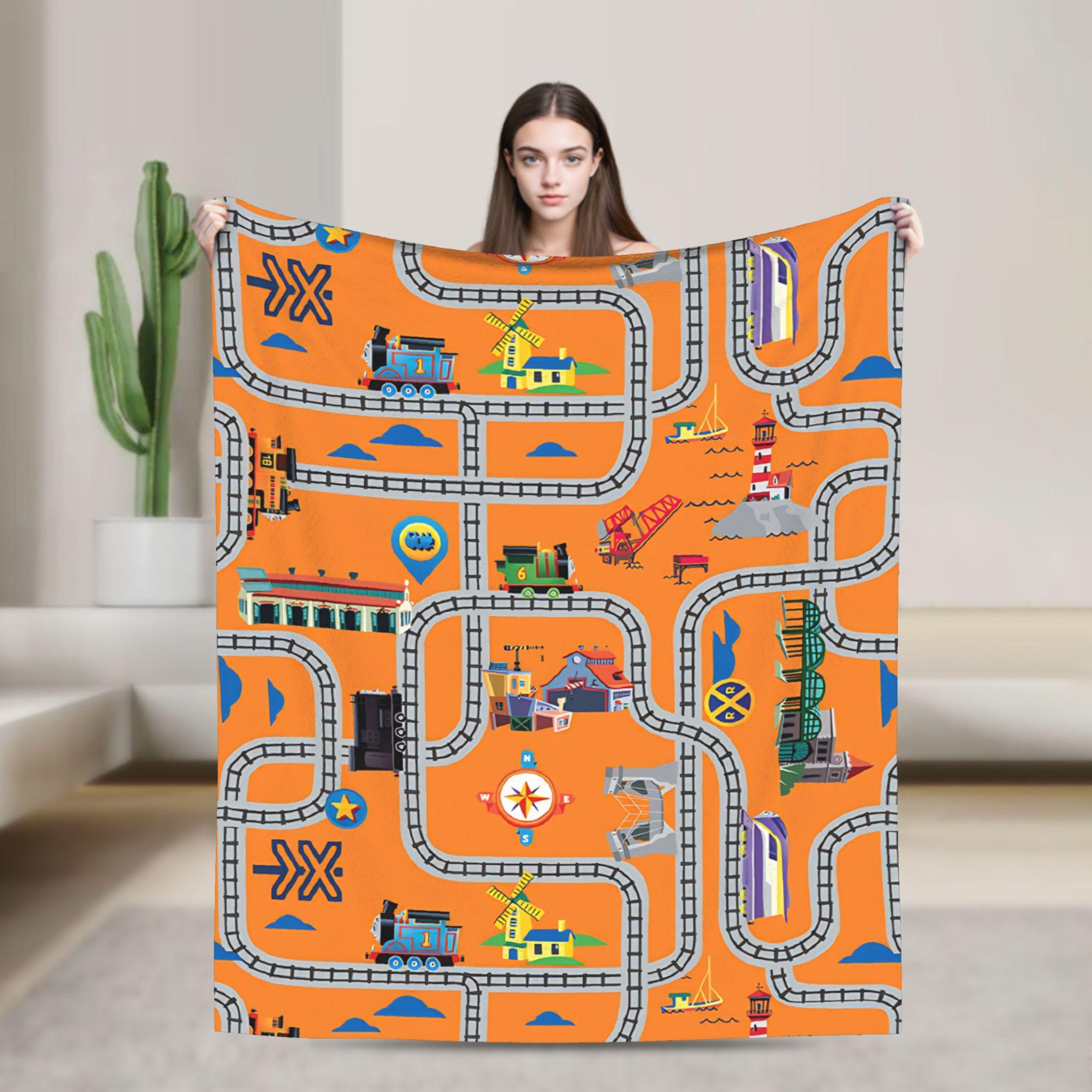 

T-Thomas The Train Friends Blankets Quality Soft Throw Blanket Winter Camping Couch Chair Funny Bedspread 80x60in