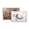 Delicate Ramadans Wood Cotton Rope Woven Trays Eid Mubarak DIY Serving Tray for Breakfast and Dessert Home Party Decors