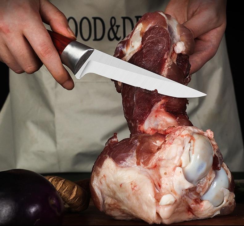 Chef Knives Sets Stainless Steel Slaughter House Boning Knife Butcher Knife Sharp Slicing Knife
