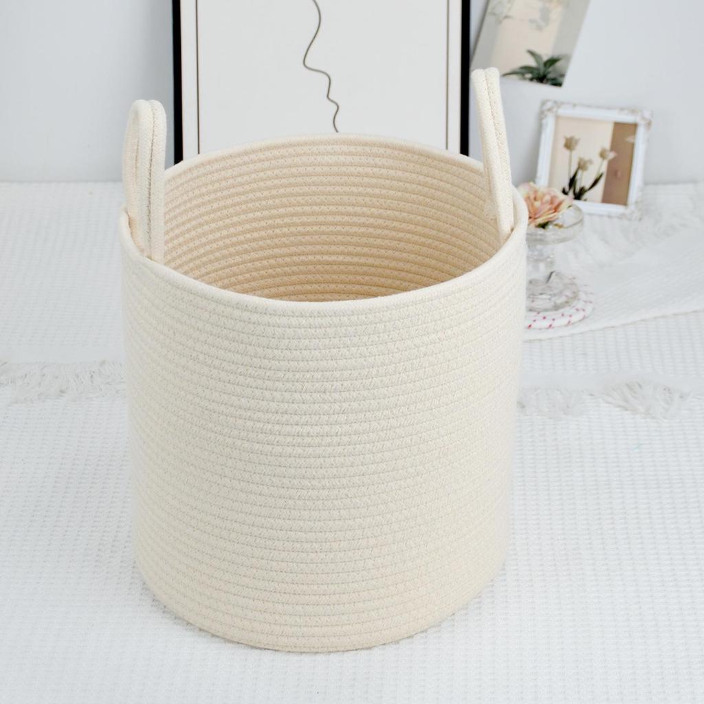 Korb aus gewebtem Baumwollseil im nordischen Stil für Wäsche, Spielzeug und Aufbewahrung