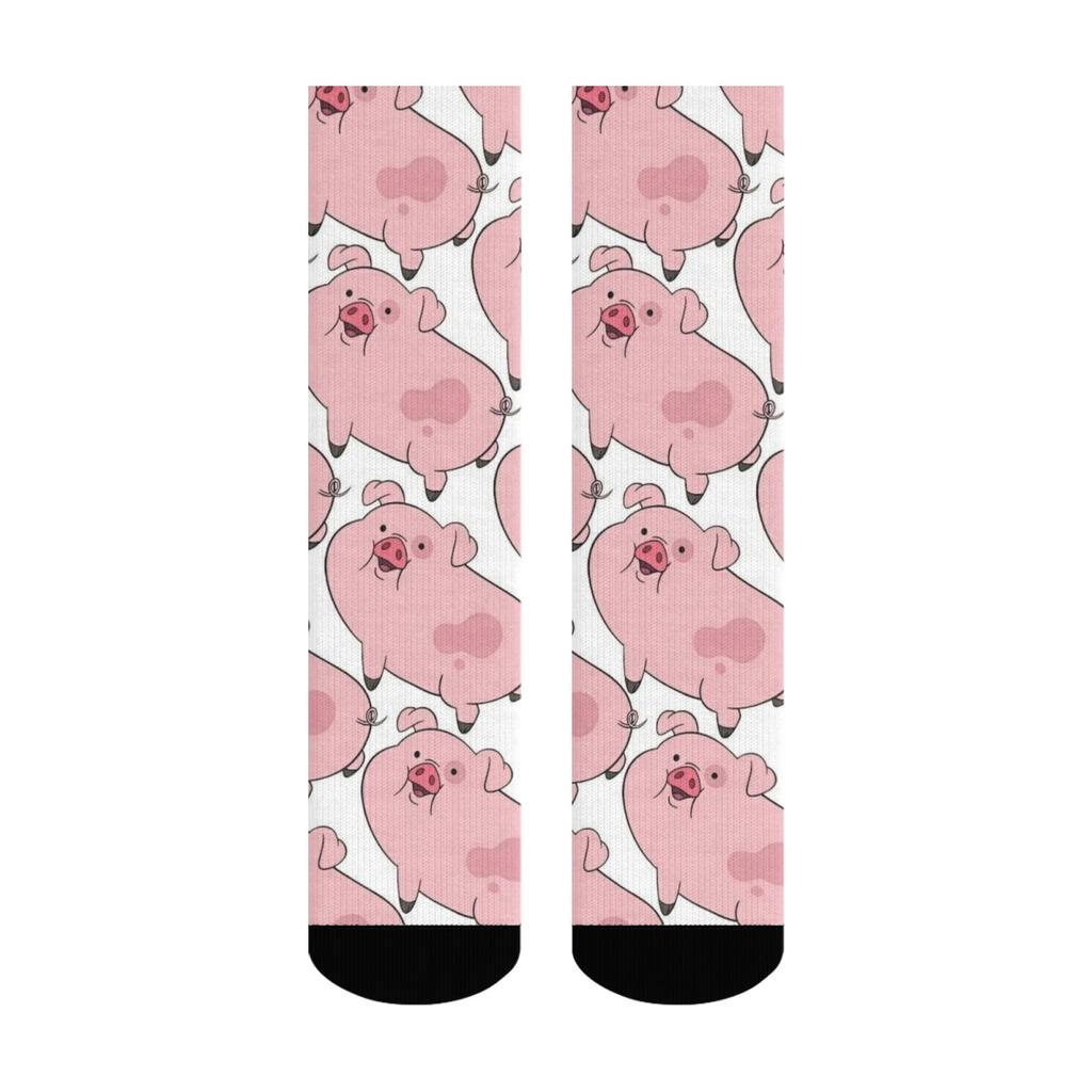 Whimsical Piggy Themed Crew Socks, Playful & Adorable Fun Loving Adults, Charming & Cute Pig Prints, Unbeatable Comfort