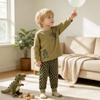 Kids Boys Sweater Set With Cotton Fabric And Abstract Prints For Autumn Winter Play